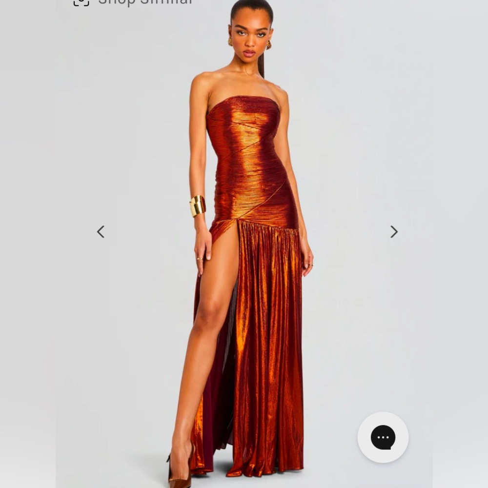Retrofete Chantal Strapless Dress in Rust NWT